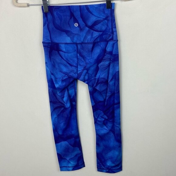 Lululemon High Rise Wunder Under Crops‎ Blue Midnight Size 2 Luxtreme Leggings - Picture 7 of 13